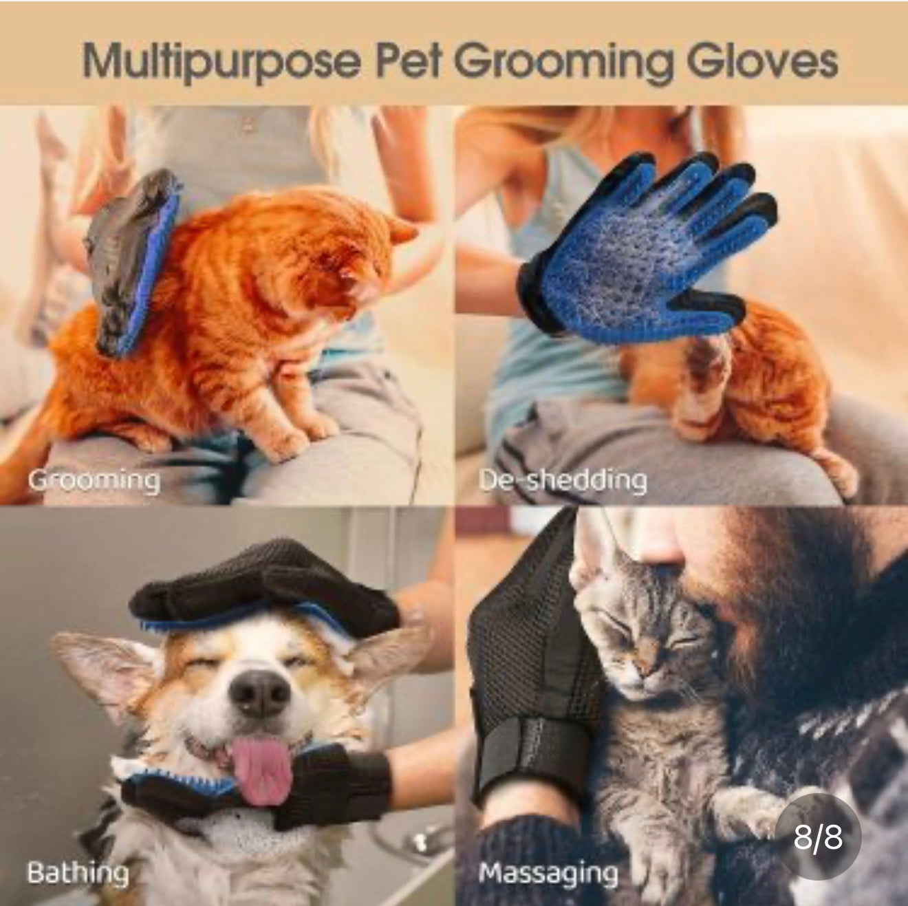 Guantes de Grooming para Mascotas / Pet Grooming Gloves
